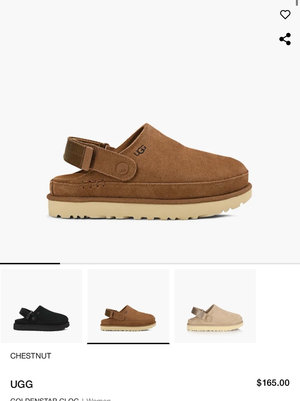 UGG Chestnut Suede Back-Strap Clog